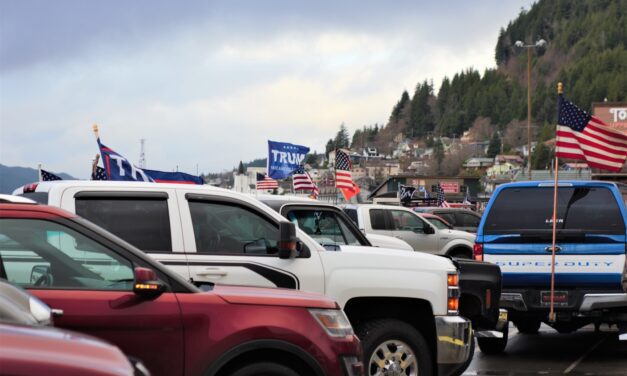 Trump supporters caravan through Ketchikan ahead of Wednesday’s election deadline