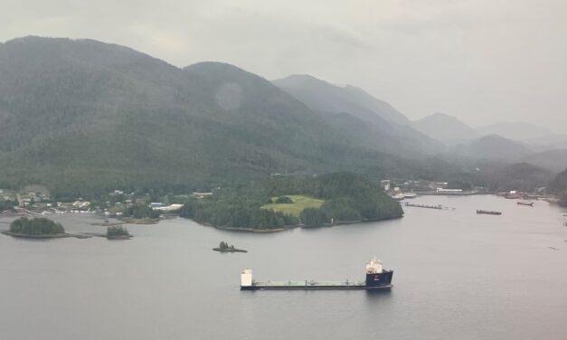 Former AMHS ferries expected to be loaded onto heavy-lift ship outside Ketchikan’s Ward Cove Friday