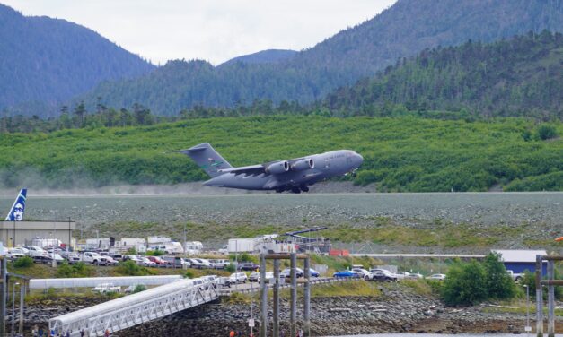 Military cargo plane pays Ketchikan a visit, but Air Force won’t say where it’s headed