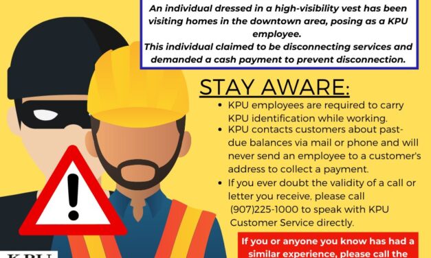 City warns of scammer targeting Ketchikan Public Utilities customers at home