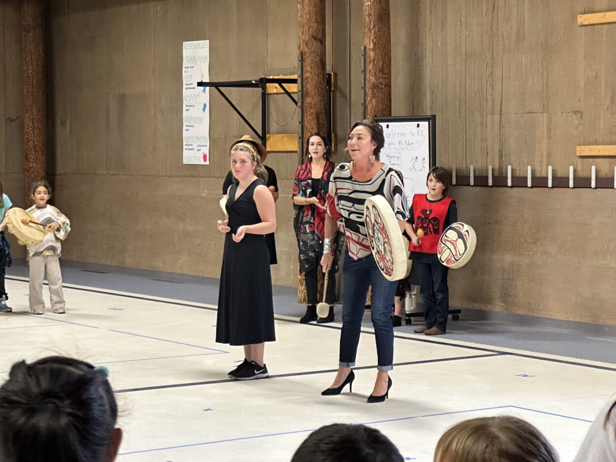 Tongass School of Arts and Sciences students celebrate Indigenous Peoples' Day with song, dance and language - KRBD