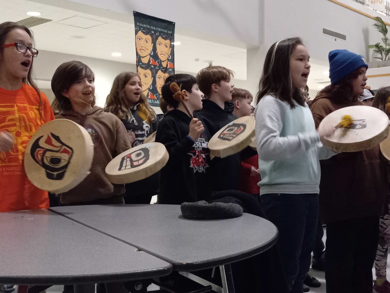 Tongass School of Arts and Sciences students celebrate Indigenous Peoples'  Day with song, dance and language - KRBD