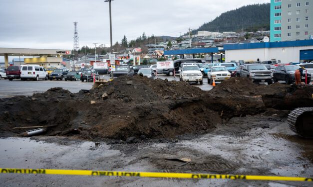 Ketchikan Safeway parking lot being excavated