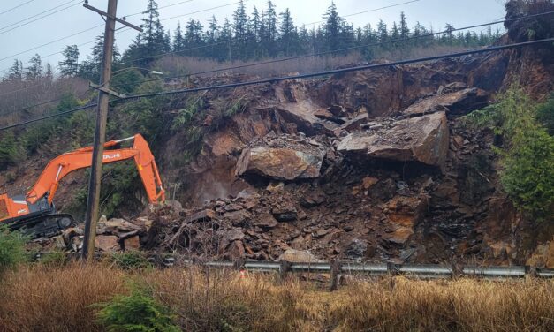 Crews construct temporary bypass around Wolfe Point rockslide