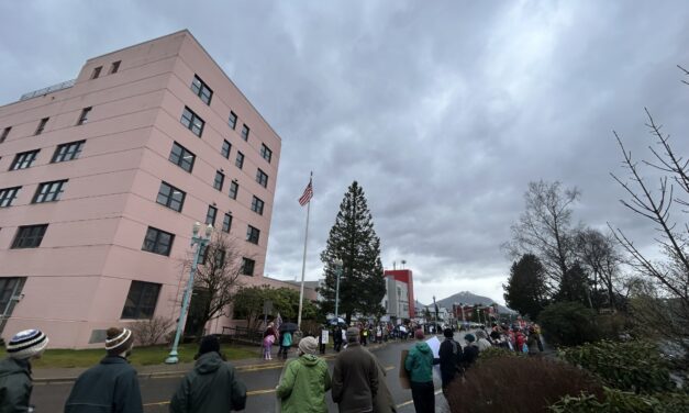 Ketchikan residents participate in nationwide “Hands Off!” protests of the Trump Administration