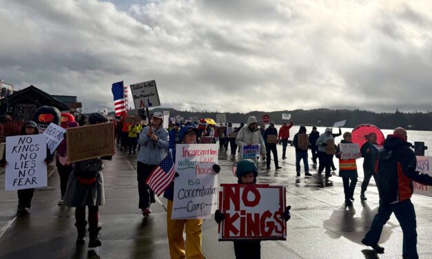 Protestors pack downtown streets of Ketchikan for ‘No Kings’ rally