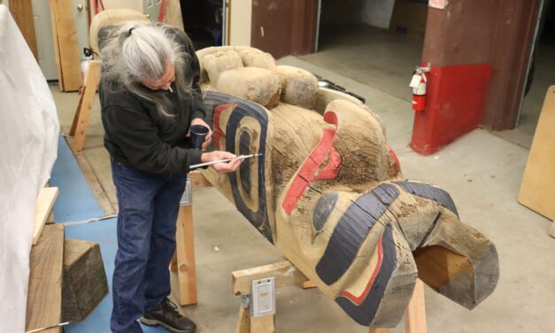 Tlingit carver restores posts for Totem Heritage Center’s 50th anniversary